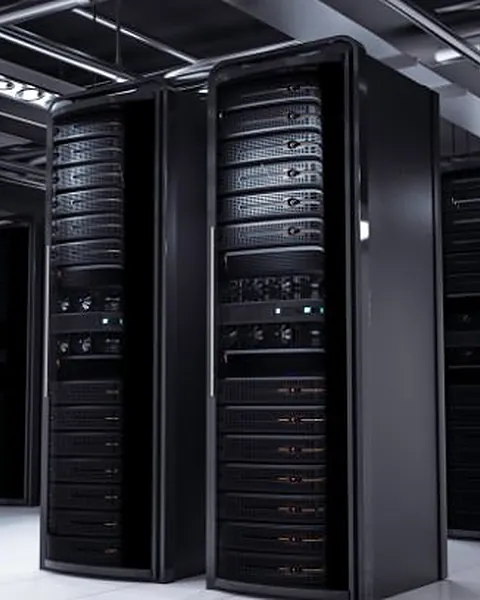 Racks de servidores em data center